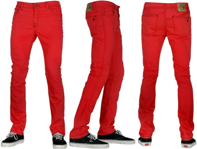 red pants jeans